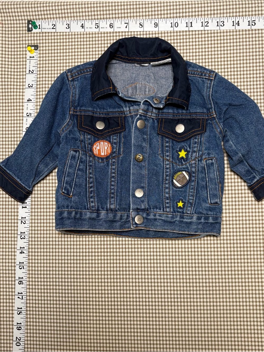 VTG Football Denim Jacket Size 12 Months